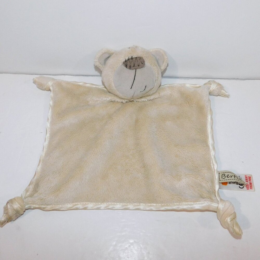 Bertie Bear Mini Mode Security Blanket Tan Brown Teddy  plush  Baby Lovey Nunu
